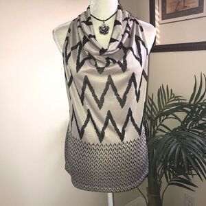 Linea Domani Sleeveless Draped Front Top L